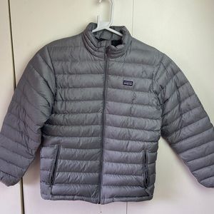 Grey Patagonia kids lightweight puffer coat sz14